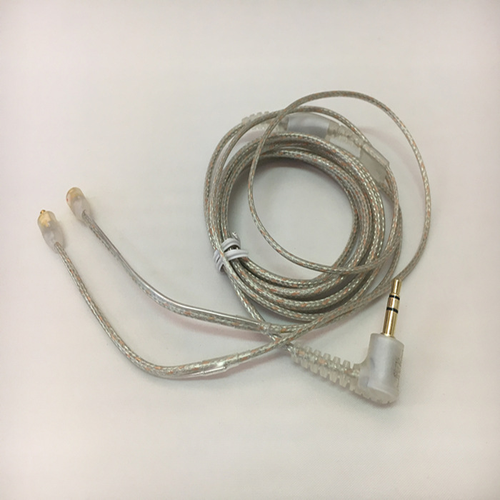 Voor Shure SE215 SE315 SE425 SE535 Oortelefoon Accessoires 1.6M Clear Dual-exit Afneembare Audio Kabel 3.5mm vergulde Hoek Plug