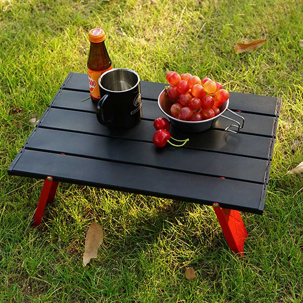 Camping Mini Portable Foldable Table For Outdoor Picnic Barbecue Tours Tableware Aluminum Alloy Collapsible Computer Bed Desk
