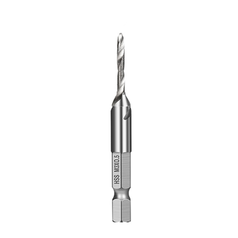1pc Thread M3 M4 M5 M6 M8 M10 Screw Tap Drill Bits Hss Taps Countersink Deburr Metric High Speed Steel 1/4 IN Quick Change Hex: Silver M3x0.5