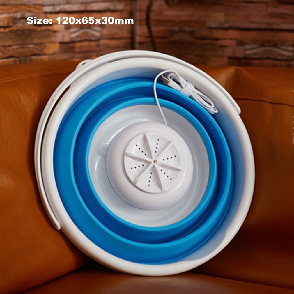 Old-tub Mini Washing Machine Ultrasonic Cleaning Small Portable Washer USB Dormitory Mini Laundry Machine Folding Laundry Tub