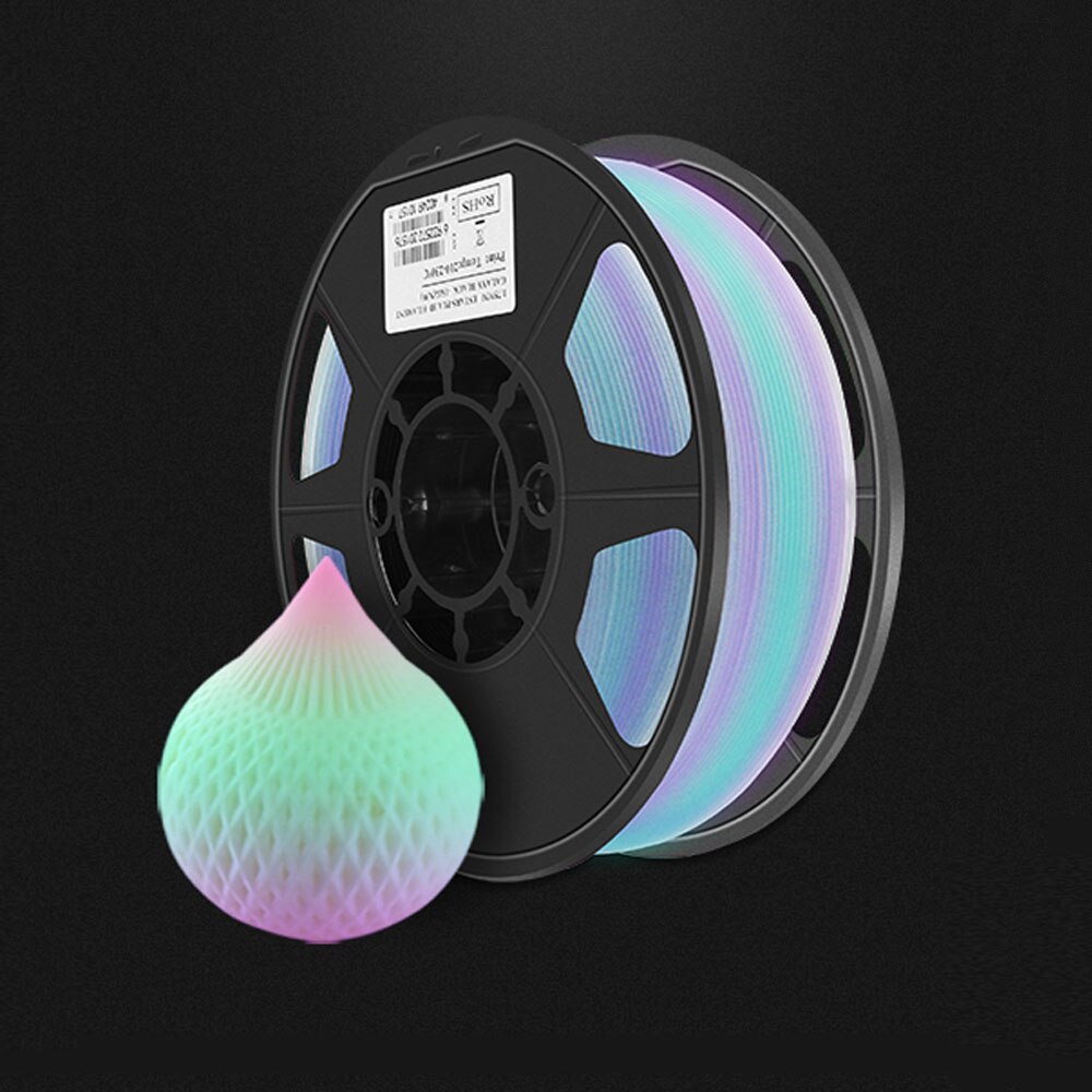 PLA Luminous-Rainbow eStars-PLA Filament 1.75mm Glow in the Dark Pla 1KG Spool Luminous 3D Printing Filament for 3D Printer: PLA Luminous-Rainbow