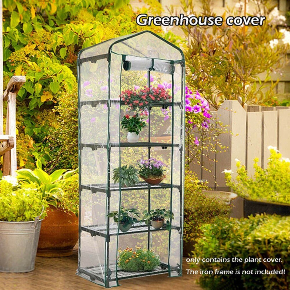 Mini invernadero plegable, tienda de cultivo transparente, 3/5 niveles, PVC, impermeable, cubierta de jardín, casa verde, ventanas, apertura para plantación