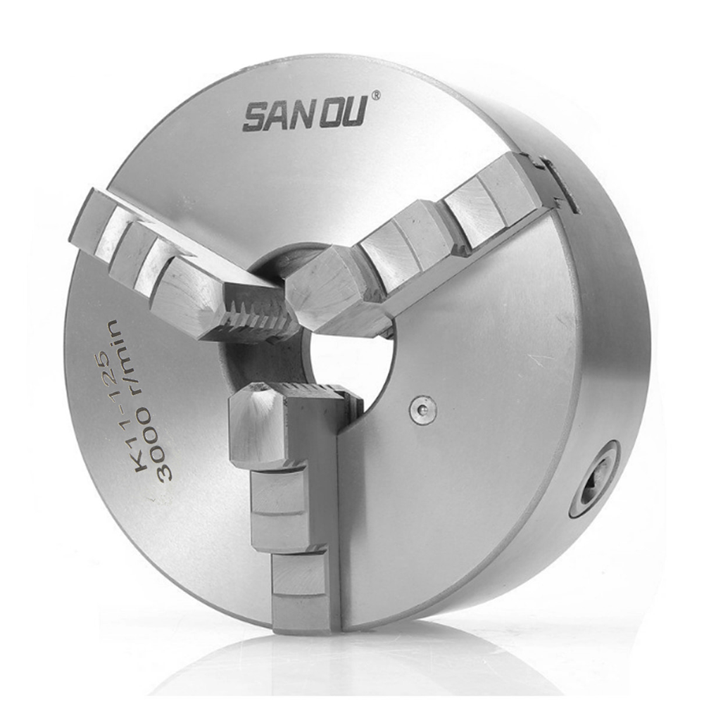 SANOU Selbst Zentrierung Drehmaschine Futter 125mm K11-125 5 Zoll 3 Kiefer klaue Manuelle Metall scrollen Spannfutter für Bohren Fräsen maschine