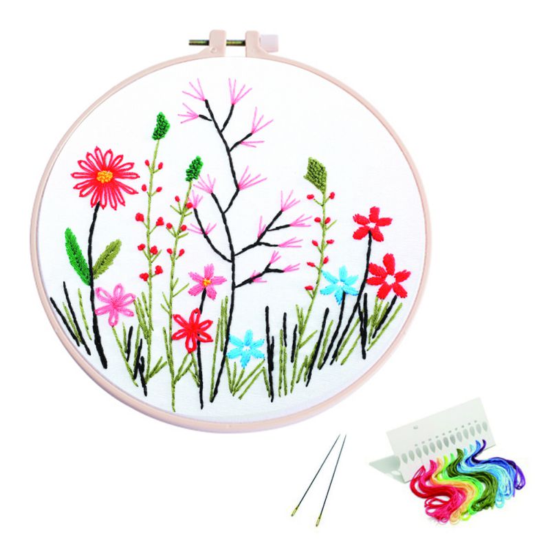 Diy Borduurwerk Bloem Handwerk Handwerken Voor Beginner Kruissteek Ambachten Hand-Gestikt Decor Schilderen Borduren Home Deco