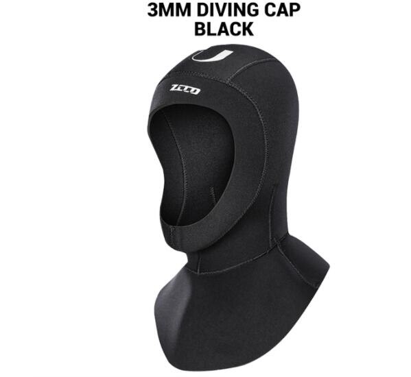 Gorro de buceo de 5MM y 3MM, equipo subacuático de neopreno, sombreros de buceo para Windsurf y piscina: H32 3MM Black / XXL