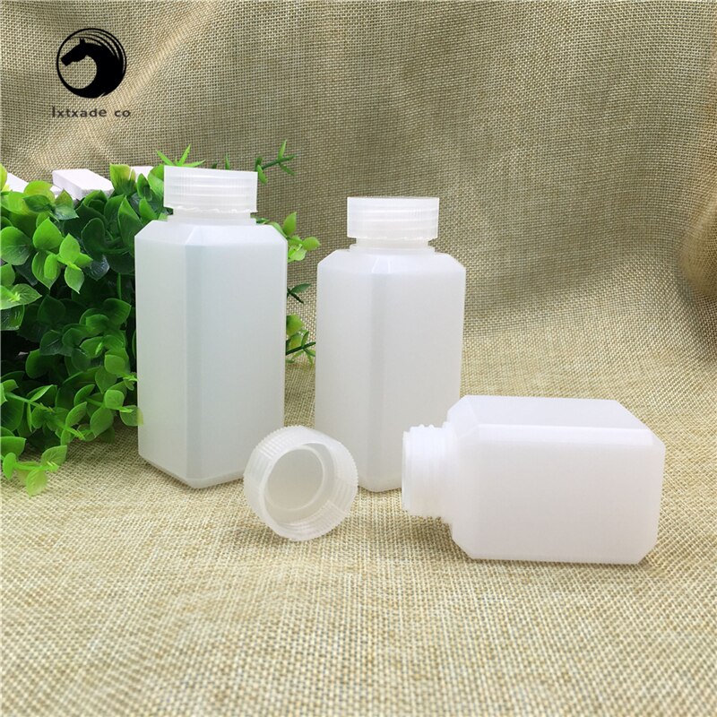 30 stuks 60 100 120 ml lege kleine potjes witte vierkante plastic opberg mini flesjes wasmiddel olie verzegelde verpakking containers botellas