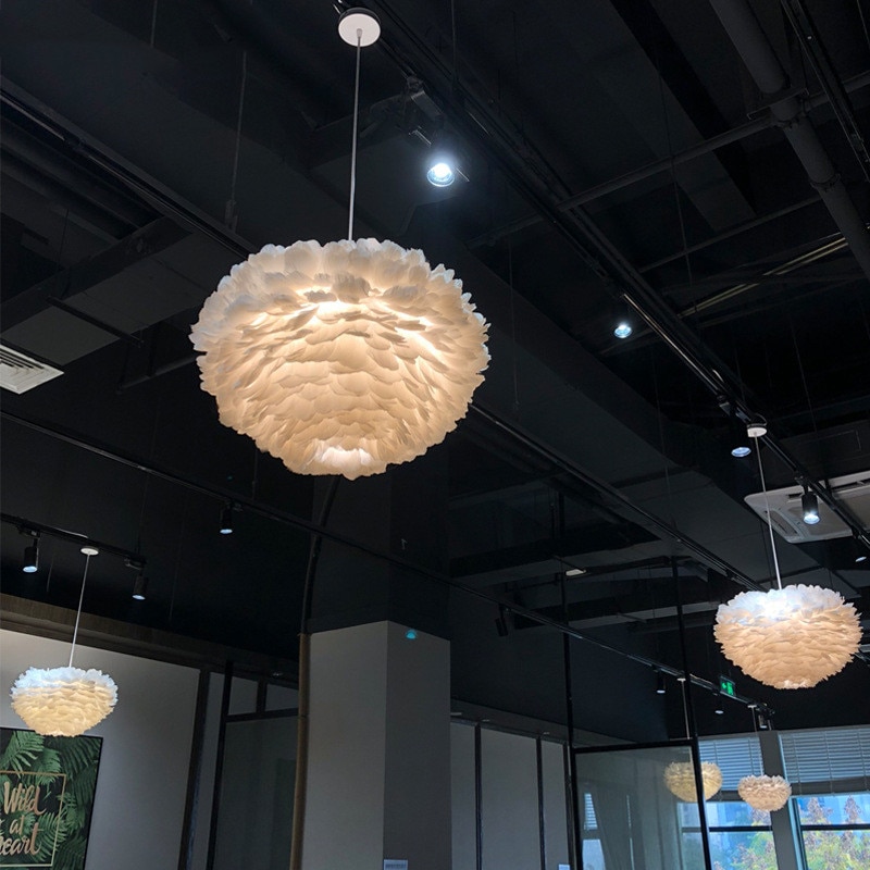 LED Pendant Feather Lamp Romantic chandelier Dreamlike Feather Droplight Kids room girl room chandeliers