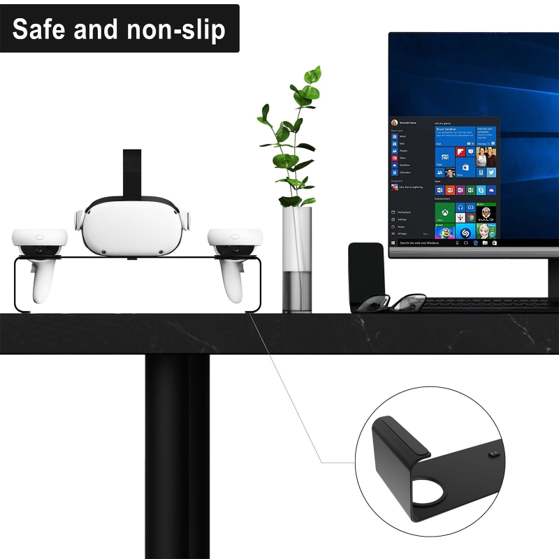 Must-have VR Mounted Display VR Display Holder Compatible with Oculus Quest 2 Headset Touch Controllers VR Stands