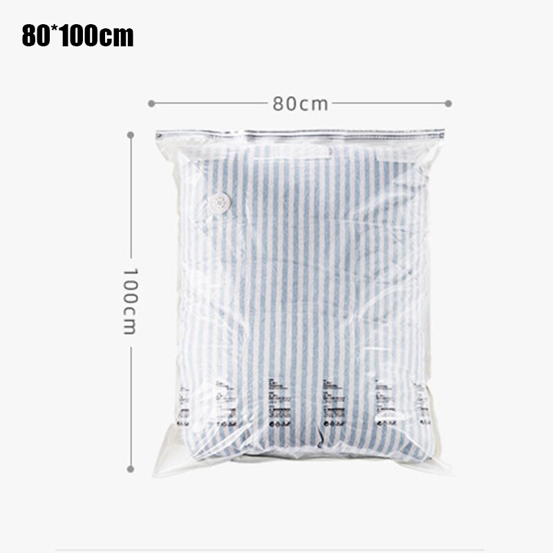 Vakuum Kompression Beutel Kleidung Lagerung Vakuum Tasche platzsparende Garderobe Organizer transparent SNO88: 80x100cm