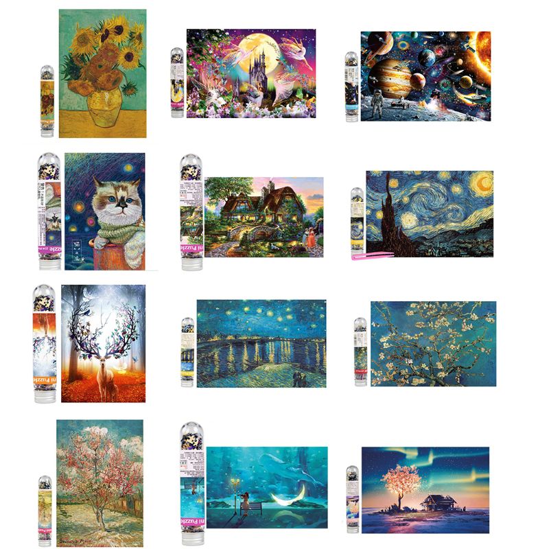 234Pcs Mini Tasche Puzzles Selbst Montieren Reagenzglas Puzzle Pädagogisches Spielzeug für Kinder Erwachsene Wohnkultur astronaut Starry sky