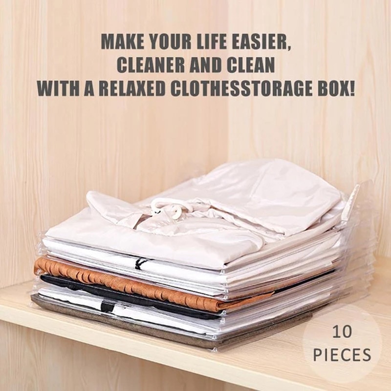 10 Layer Clothes Storage Board Fold Clothing Organizer Shirts Folder Backpack T-shirt Document Closet Drawer Divider Organizer