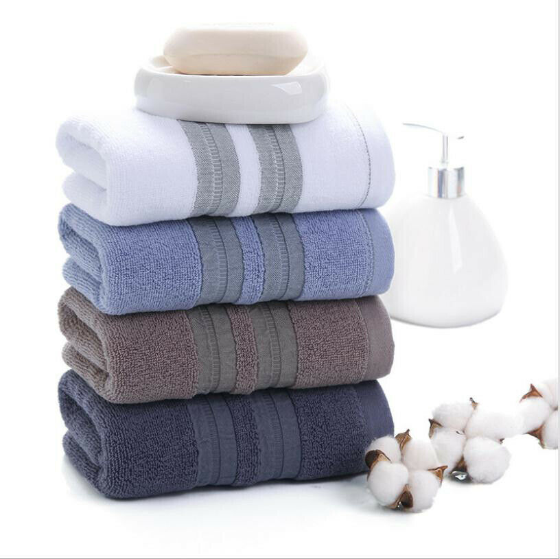 Brand Pure 100% Cotton Home Soft Absorbent Comfort Hand Face Sheet Bath Towels Comfort Striped Towels