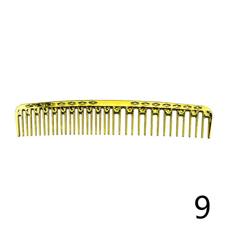 Hair salon hair stylist electroplated gold hairdresser cut comb hollow comb tip tail comb haircut comb: 9