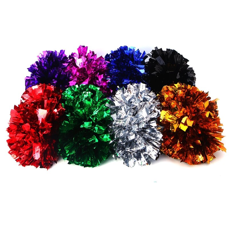 Handheld Pom Poms Cheerleader Cheerleading Cheer Dance Party Football Club Decor