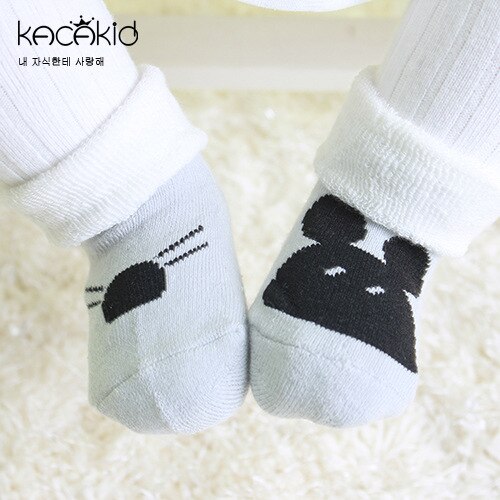 KACAKID Official Store Thick Warm Baby Socks Unisex Cartoon Patterns Boys Girls Warm Baby Socks Cotton Comfort Baby Socks Ka1083: Gray / 24M