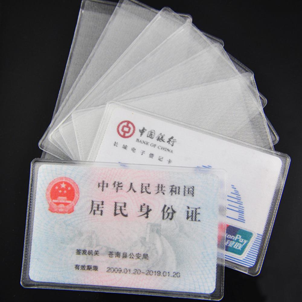 10Pcs PVC ID Card Holder Tire Protector Card Case Student Credit Card Protect Business Card Cover Transparent Protective Cover