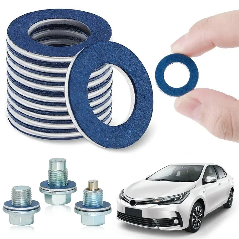 Reservdelar till bilar motoroljetråg aluminiumpackning gängad oljeavtappningsplugg packning slitdelar biltillbehör