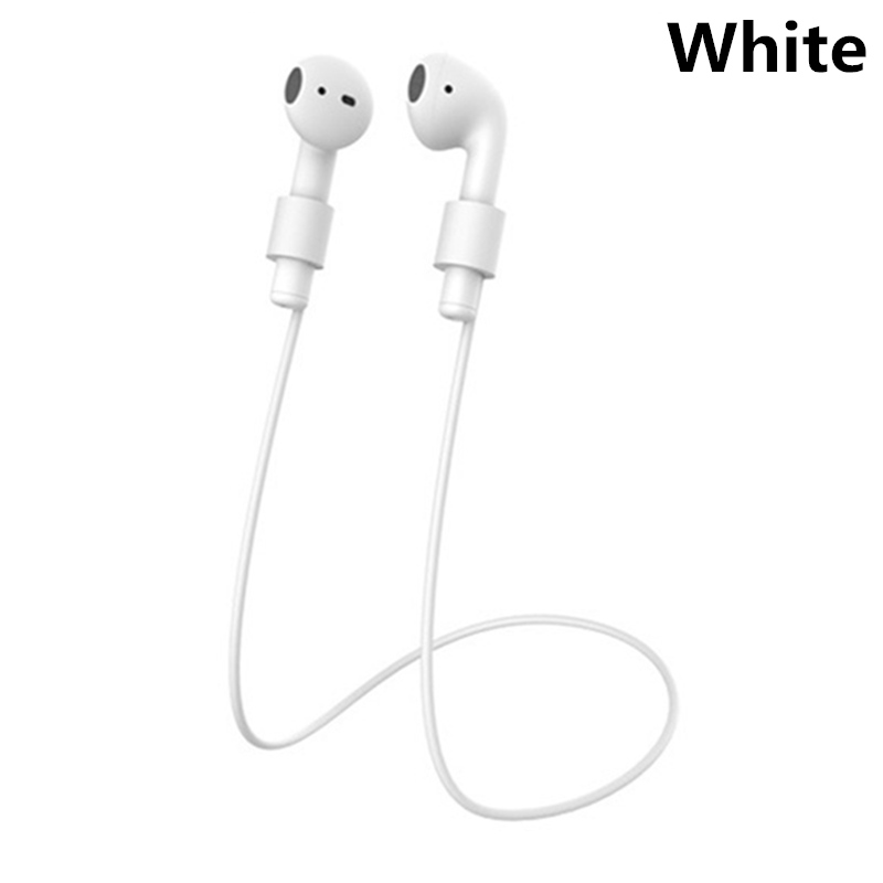 Correa para Airpods, cuerda antipérdida para Airpods, cordón de silicona para Airpods, compatible con cuerda para Airpods, almacenamiento de auriculares antipérdida: Blanco