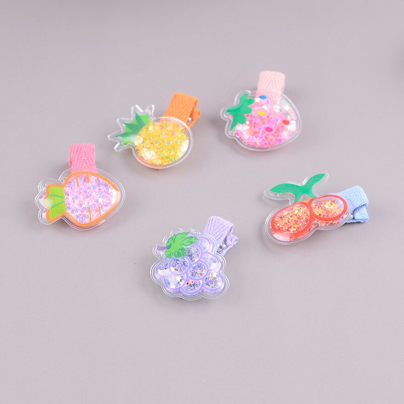 20Pcs Lucency PVC Fruit Quicksand Sequins Scrapbook Patch DIY Craft Supplies Sewing Girls Handmade Hair Tie Hairpin Accessories