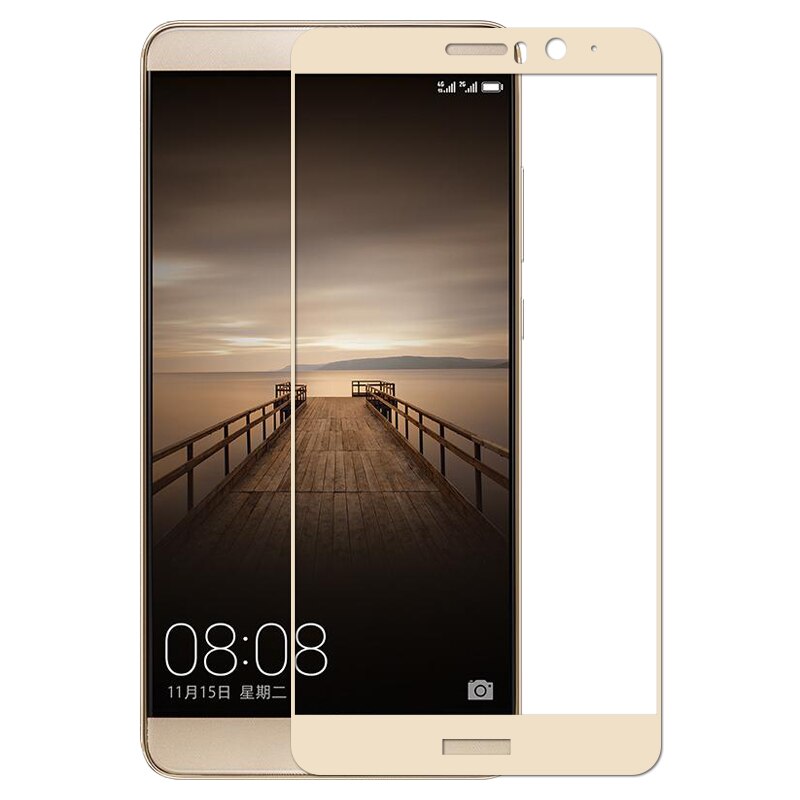 For Huawei Mate 9 Tempered Glass Screen Protector For Huawei Mate 9 MHA-L09 MHA-L29 5.9" full Coverage glass case Film: gold color