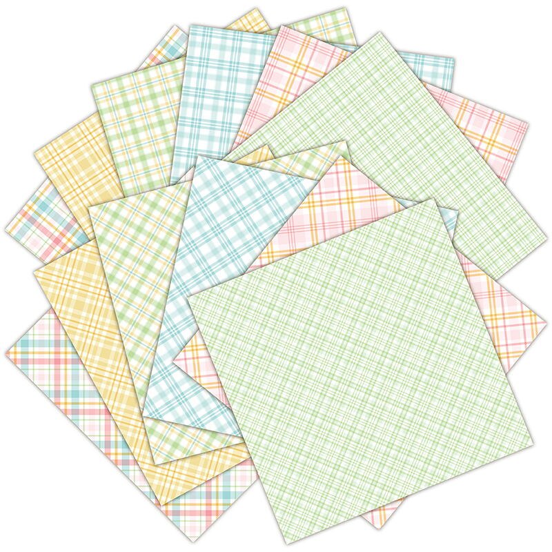 DIY perfectly plaid Scrapbooking paper pack of 24sheets handmade craft paper craft Background pad 1154