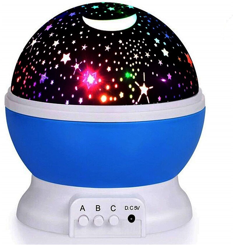 Blue Star Night Light Projector, Kleurrijke Night Lamp Voor Kinderen Kinderen Roterende Romantische Magische Aanwezig Toys Slapen Aid: Default Title