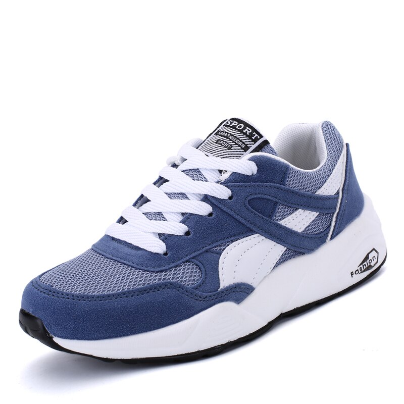 Kvinder fritidssko dame letvægts åndbare komfortable sneakers flade pink sko kvinder tennis feminino platform sko zapatos: Blå / 5.5