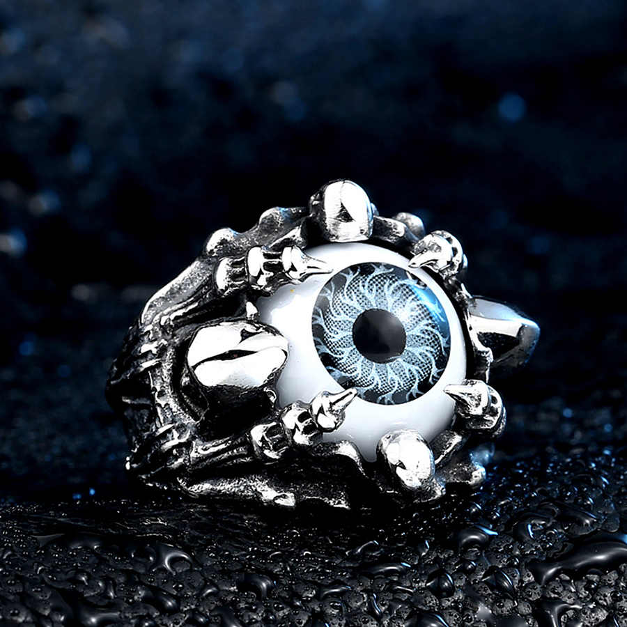 Anillos con forma de ojo de diablo para hombres y mujeres, anillo de ojo de Diablo, Punk, Hip Hop, Rock, Retro