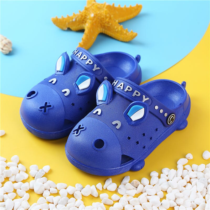 Zapatillas de primavera y otoño para niños y niñas, sandalias de suela blanda antideslizantes para bebés de 1 a 8 años, Verano: Azul / 18