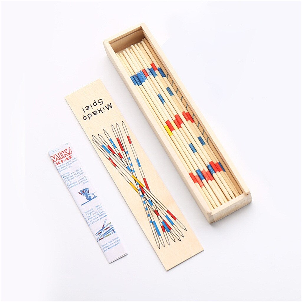 1 Set Spillikin Game Stick Baby Educatief Houten Traditionele Mikado Spiel Pick Up Sticks Met Doos Game Souptoys