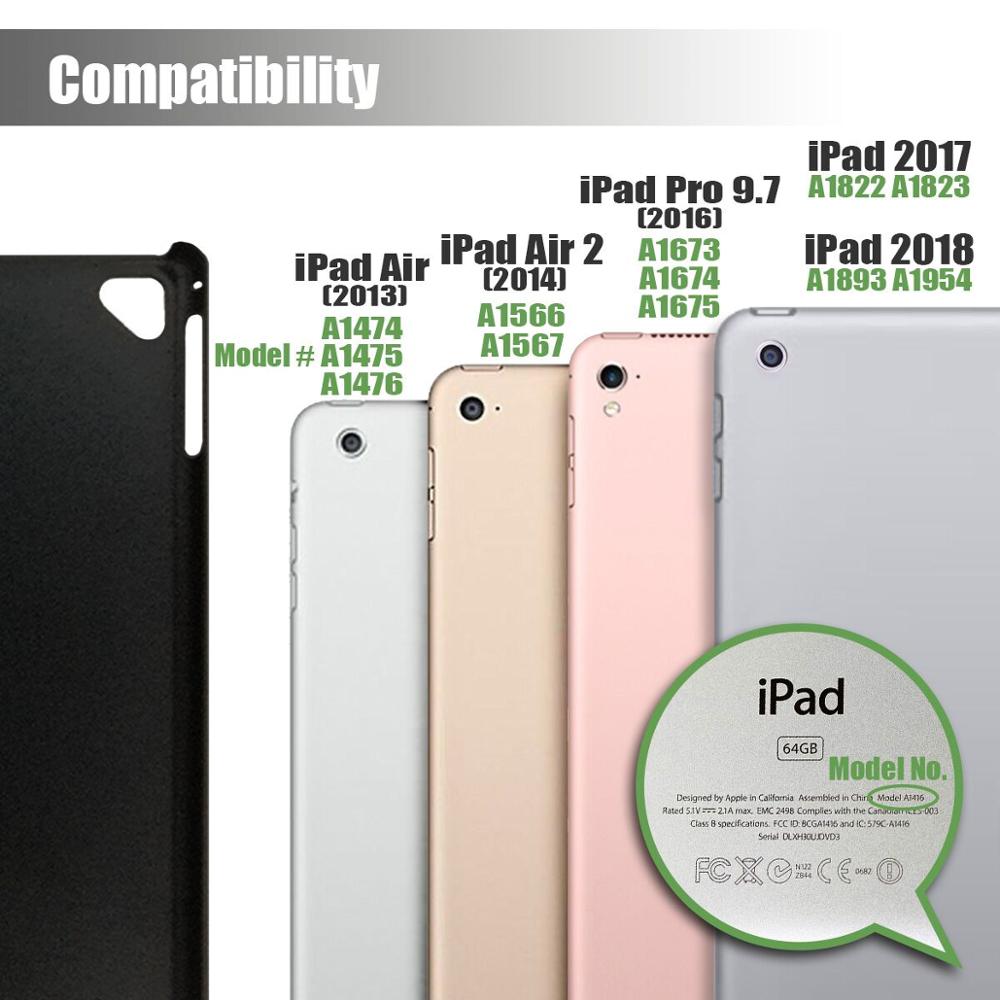 For iPad 9.7 5th 6th Gernation Case Keyboard For iPad For iPad Pro with Pencil Holder QWERTY AZERTY Bluetooth Keyboard