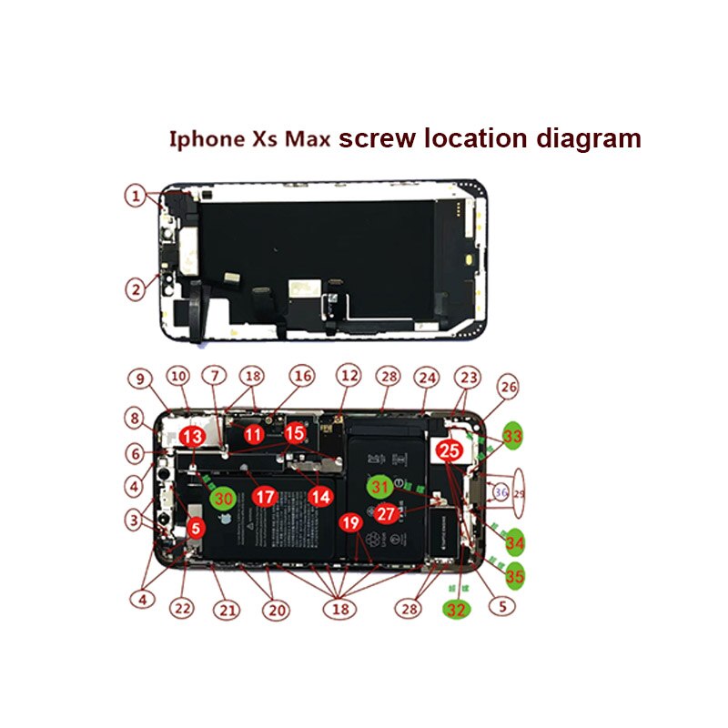 Full Screw Set for iPhone XS XSMAX XR X 6SP 6S 6P 6 Repair bolt Complete Kit Replacement Parts Screws Fix phone Accessories: For XS MAX