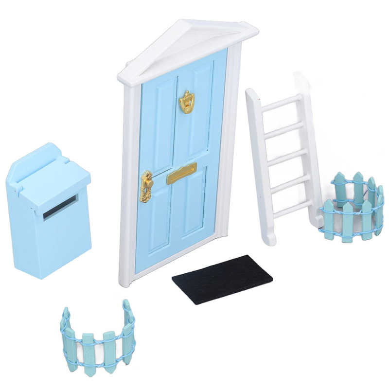 Mini juego de puerta de madera para casa de muñecas, puerta en miniatura, exquisita mano de obra para casa de muñecas 1:12