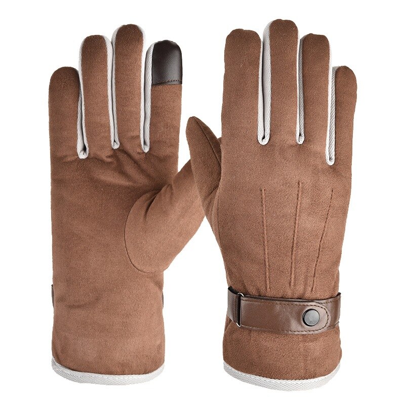 Guantes de pesca cálidos para hombre, manoplas de invierno a prueba de viento con pantalla táctil, antideslizantes de dedo completo y forro polar grueso, para ciclismo y pesca al aire libre: JP203kaqiwu