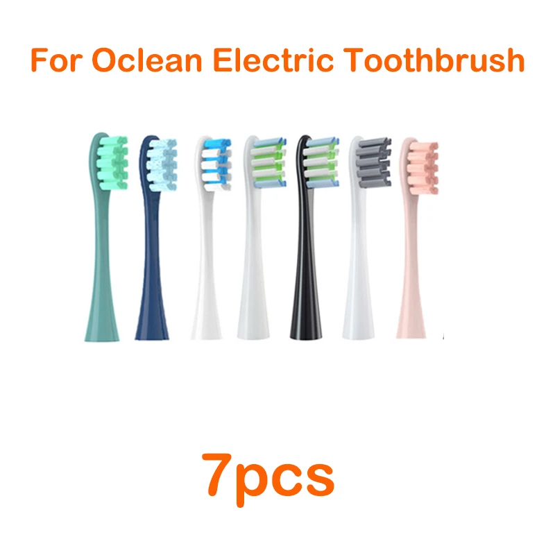 For Oclean Flow/X/ X PRO/ Z1/ F1/ One/ Air 2 /SE Brush Heads Soft DuPont Sonic Toothbrush Vacuum Bristle 7pcs Replacement Heads: Light Brown