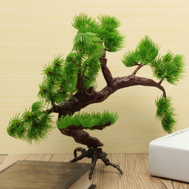 Artificial Bonsai Pine Tree Aquarium Plastic Bonsai Ornament Fish Tank Artificial Pine Tree Plant Decor Aquarium Ornament Decor