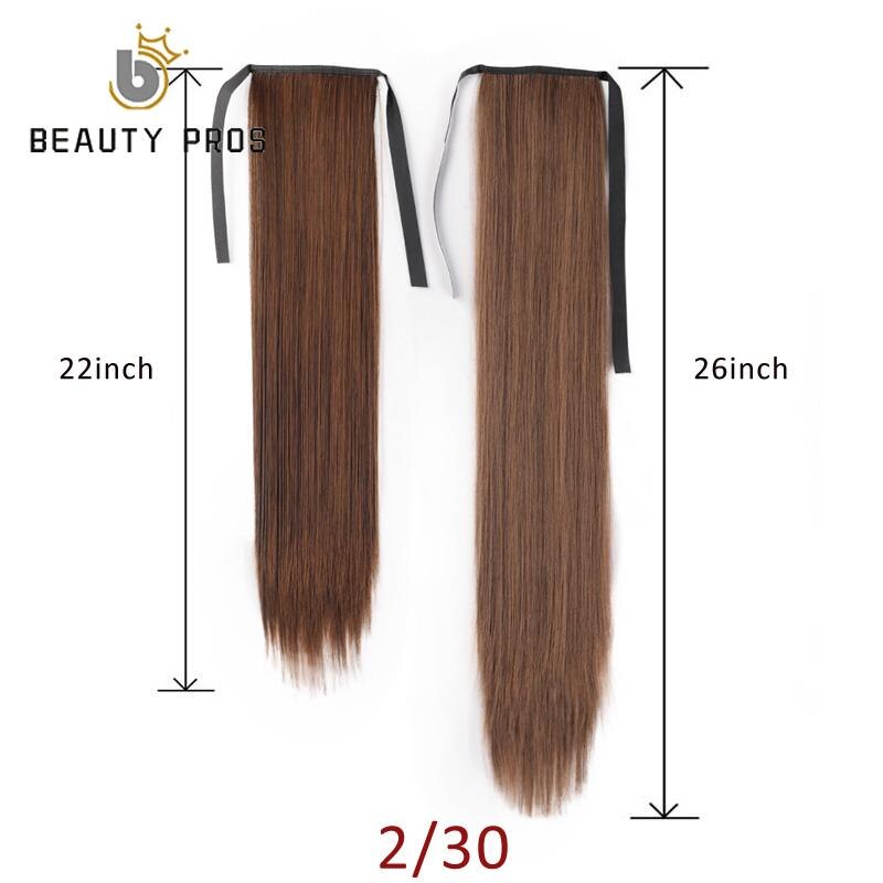 Lange Rechte Clip In Haar Staart Valse Haar Paardenstaart Haarstukje Met Haarspelden 22 "26Inch Synthetische Pony Tail Hair extensions