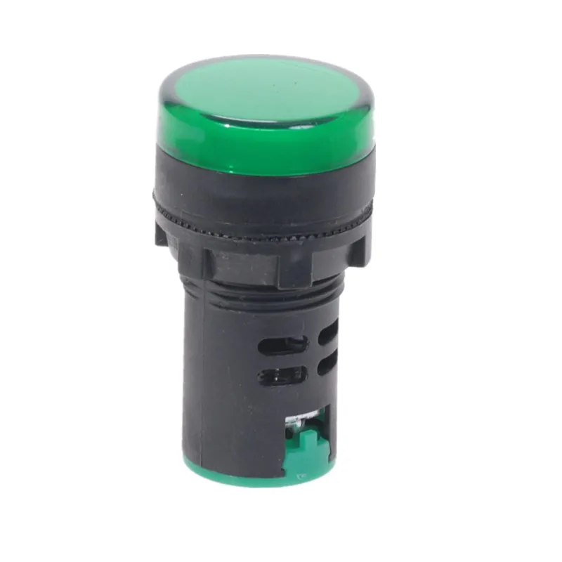 10Pcs Green Button 22mm Panel Mount LED Power Indicator Pilot Signal Light Lamp AD16-22 12V 24V 110V 220V