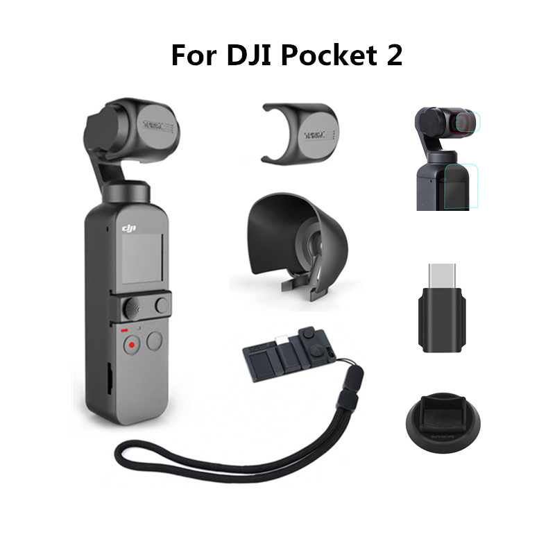 Kit d&#39;accessoires pour DJI Osmo Pocket 2, couvercle de caméra, support d&#39;adaptateur de téléphone, capuchon de pare-soleil, Base Combo, support de bureau