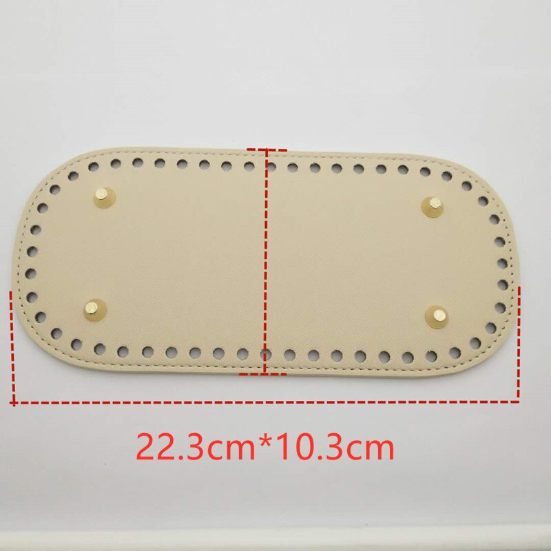 Fondo largo para bolsos de punto para mujer, accesorios de bolso de cuero PU, fondo hecho a mano, DIY, de ganchillo