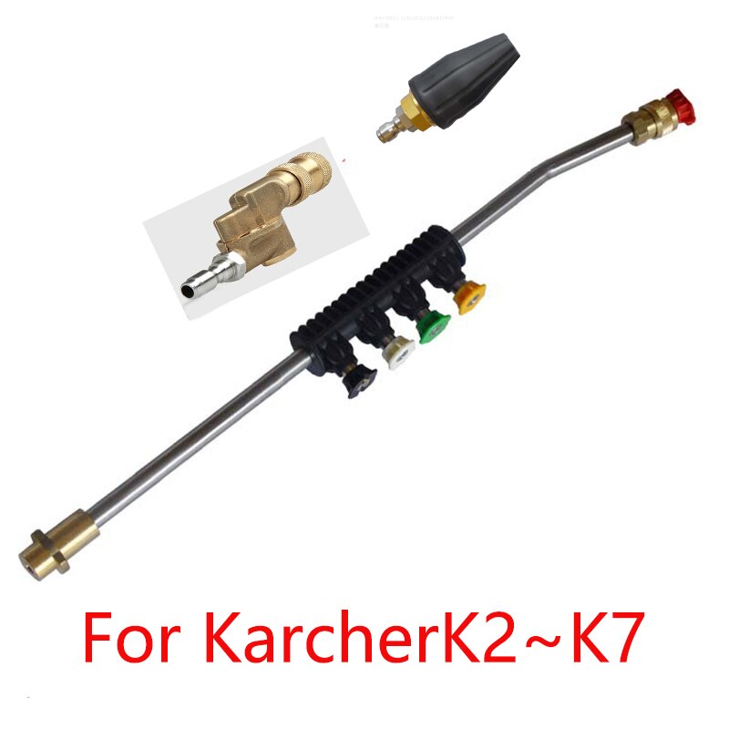 Boquilla de lanza de chorro de Metal para arandela de coche con 5 puntas de boquilla rápida para Karcher K1 K2 K3 K4 K5 K6 K7 arandelas de alta presión
