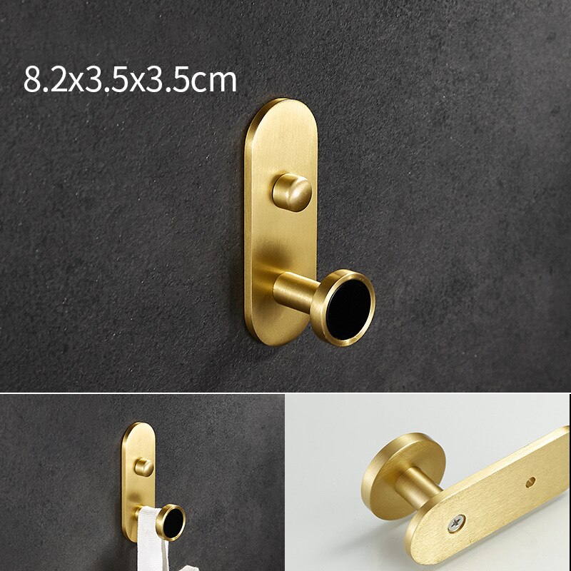 1pc aluminium wandgemonteerde kapstokken voor thuis, slaapkamer, keuken, sleutel, handdoekhangers: Zwart een