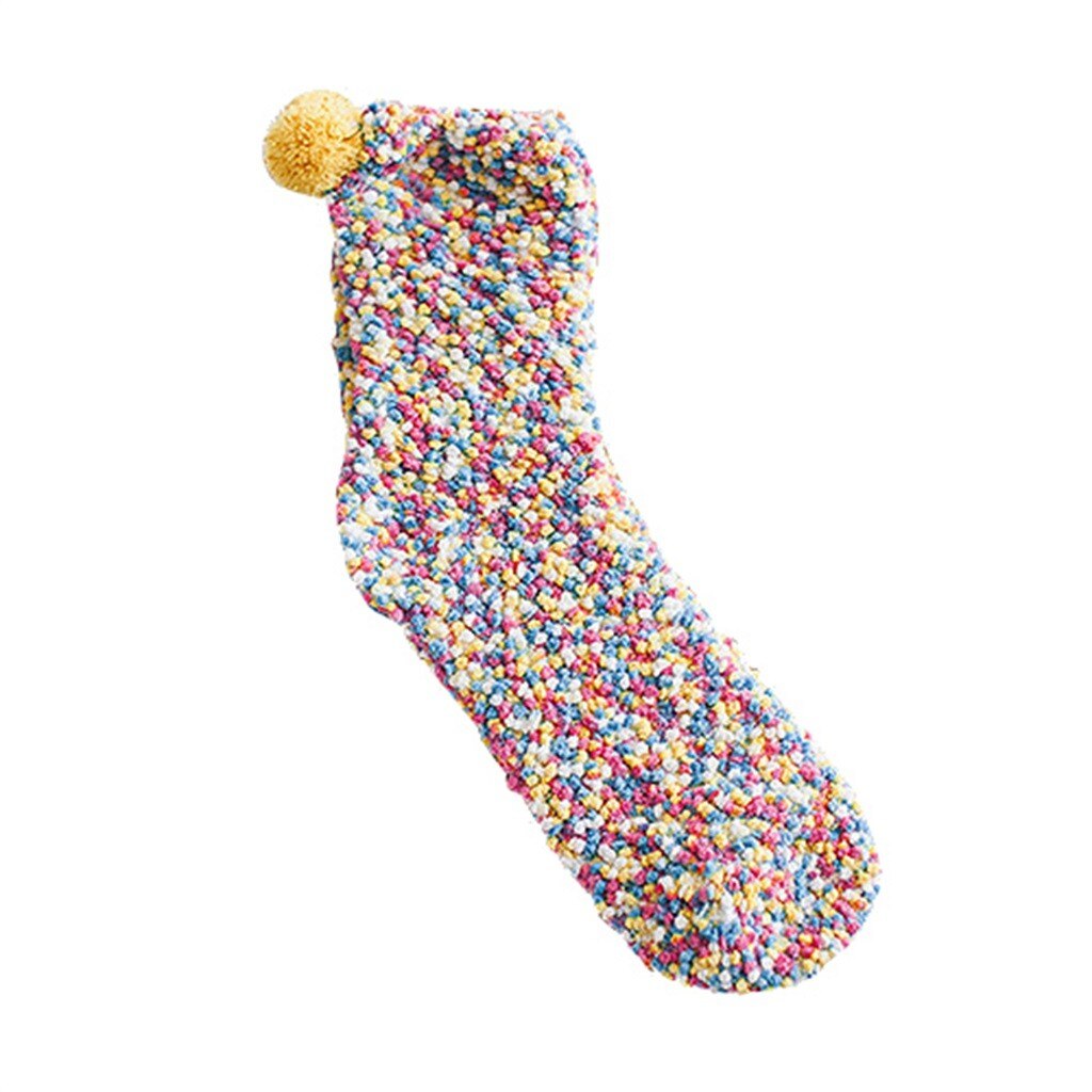 25 # chaussettes de glissement décontracté de corail des femmes mi Tube hiver chaussettes mignonnes épaissir thermique confortable chaussettes de plancher: C