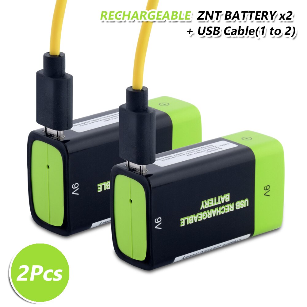 2x Oplaadbare 600Mah 9 V Lithium-polymeer Lipo Batterijen Usb Charger 9 Volt 48X25.6X16.9Cm li-Polymer Batterij Met Usb-kabel: 2pcs with usb cable
