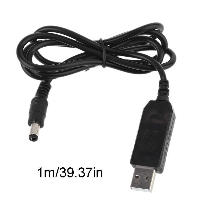 Qc3.0 usb para 12 v 1.5a 5.5x2.1mm passo acima da linha conversor cabo para roteador wi-fi led q1qf