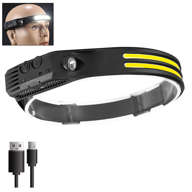 USB oplaadbare LED-sensorkoplamp XPE + COB koplamp hoofdlamp werklamp waterdichte koplamp voor vissen campinglantaarn