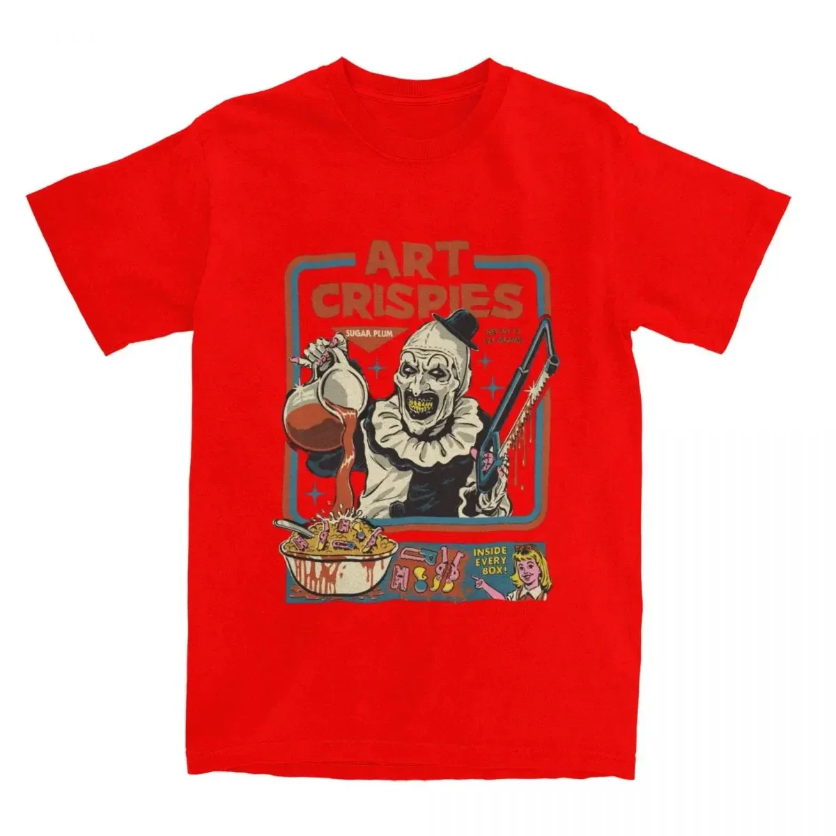 Art Crispies Terrifier Clown Shirt Apparel Men Women's Pure Retro Horror Tee Shirt Clothes Graphic Printing 71724