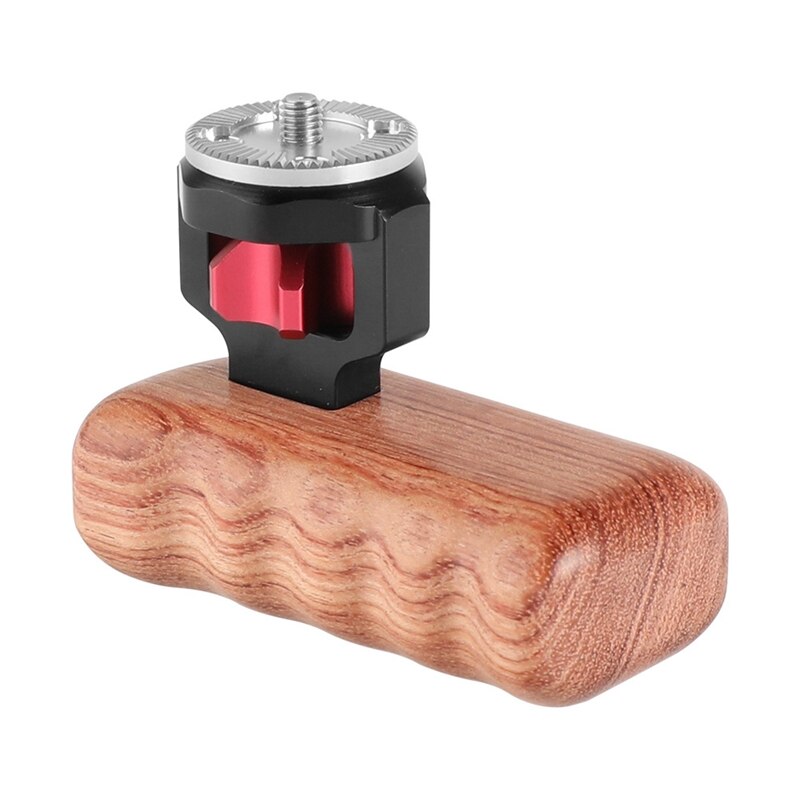 Camera Houten Handlegrip Met M6 Arri Duimschroef Verbinding Mount Connector Voor Dslr Camera Cgae (Rechts)