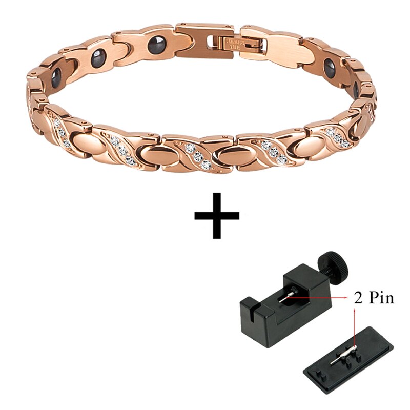 Kvinna armband hälsa energi magnetisk rosé guld kvinnor armband armband smycken hälsa detoxing magnetisk tå ring: B