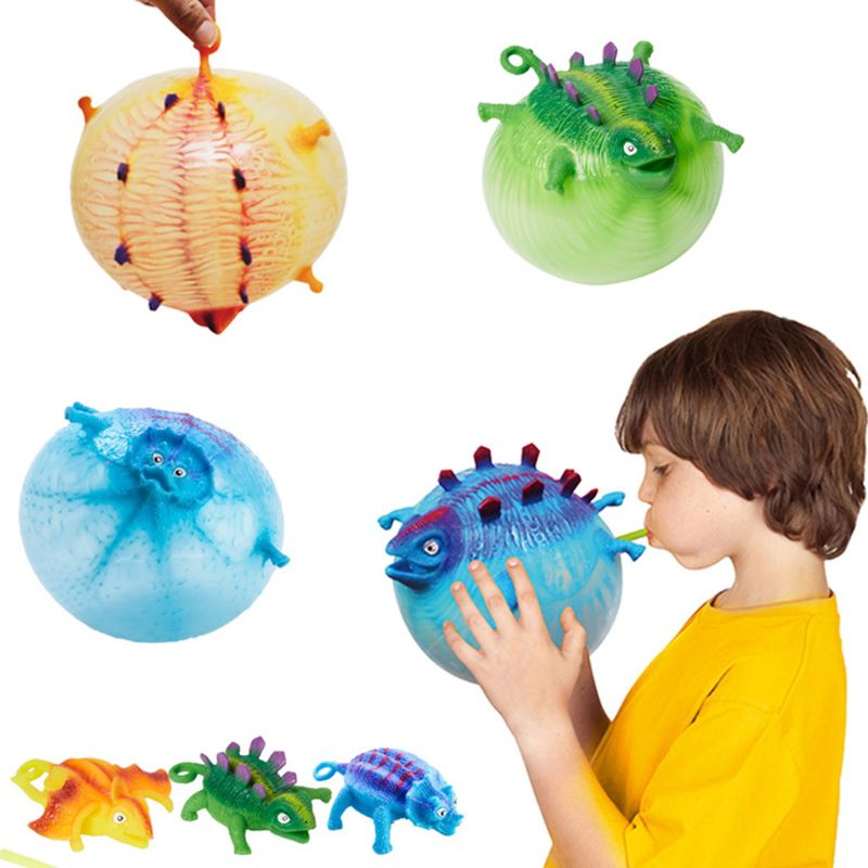 4 Stuks Kids Funny Blazen Opblaasbare Dieren Dinosaurus Ballonnen Bal Speelgoed